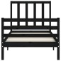 vidaXL Massivholzbett mit Kopfteil Schwarz 90x200 cm vidaXL Massivholzbett mit Kopfteil Schwarz 90x200 cm
