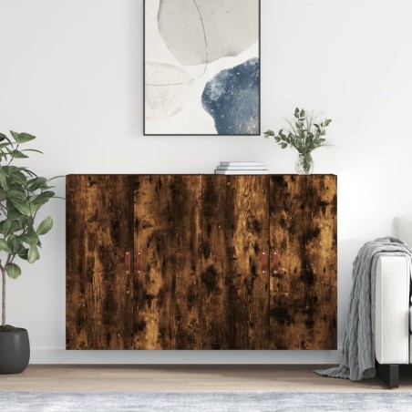 vidaXL Wandschränke 2 Stk. Räuchereiche 69,5x34x90 cm