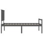 vidaXL Massivholzbett mit Kopfteil Grau 100x200 cm vidaXL Massivholzbett mit Kopfteil Grau 100x200 cm