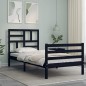 vidaXL Massivholzbett mit Kopfteil Schwarz 100x200 cm vidaXL Massivholzbett mit Kopfteil Schwarz 100x200 cm