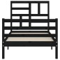 vidaXL Massivholzbett mit Kopfteil Schwarz 100x200 cm vidaXL Massivholzbett mit Kopfteil Schwarz 100x200 cm