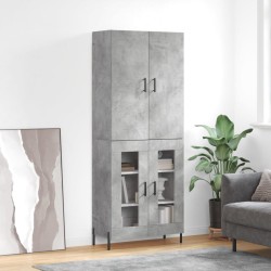 vidaXL Highboard Betongrau 69,5x34x180 cm Holzwerkstoff