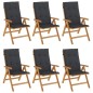 vidaXL Gartenstühle mit Kissen 6 Stk. Massivholz Teak vidaXL Gartenstühle mit Kissen 6 Stk. Massivholz Teak