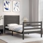 vidaXL Massivholzbett mit Kopfteil Grau 100x200 cm vidaXL Massivholzbett mit Kopfteil Grau 100x200 cm