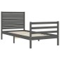 vidaXL Massivholzbett mit Kopfteil Grau 100x200 cm vidaXL Massivholzbett mit Kopfteil Grau 100x200 cm