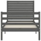 vidaXL Massivholzbett mit Kopfteil Grau 100x200 cm vidaXL Massivholzbett mit Kopfteil Grau 100x200 cm