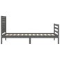vidaXL Massivholzbett mit Kopfteil Grau 100x200 cm vidaXL Massivholzbett mit Kopfteil Grau 100x200 cm