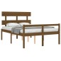 vidaXL Seniorenbett mit Kopfteil Honigbraun Massivholz vidaXL Seniorenbett mit Kopfteil Honigbraun Massivholz