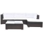vidaXL 5-tlg. Garten-Lounge-Set mit Auflagen Poly Rattan Braun vidaXL 5-tlg. Garten-Lounge-Set mit Auflagen Poly Rattan Braun