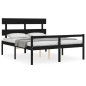 vidaXL Massivholzbett mit Kopfteil Schwarz 160x200 cm vidaXL Massivholzbett mit Kopfteil Schwarz 160x200 cm