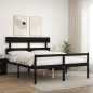 vidaXL Massivholzbett mit Kopfteil Schwarz 160x200 cm vidaXL Massivholzbett mit Kopfteil Schwarz 160x200 cm