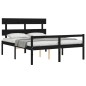 vidaXL Massivholzbett mit Kopfteil Schwarz 160x200 cm vidaXL Massivholzbett mit Kopfteil Schwarz 160x200 cm