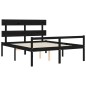vidaXL Massivholzbett mit Kopfteil Schwarz 160x200 cm vidaXL Massivholzbett mit Kopfteil Schwarz 160x200 cm