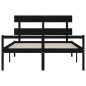 vidaXL Massivholzbett mit Kopfteil Schwarz 160x200 cm vidaXL Massivholzbett mit Kopfteil Schwarz 160x200 cm