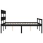 vidaXL Massivholzbett mit Kopfteil Schwarz 160x200 cm vidaXL Massivholzbett mit Kopfteil Schwarz 160x200 cm