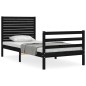 vidaXL Massivholzbett mit Kopfteil Schwarz 100x200 cm vidaXL Massivholzbett mit Kopfteil Schwarz 100x200 cm