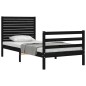 vidaXL Massivholzbett mit Kopfteil Schwarz 100x200 cm vidaXL Massivholzbett mit Kopfteil Schwarz 100x200 cm