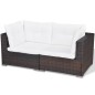 vidaXL 5-tlg. Garten-Lounge-Set mit Auflagen Poly Rattan Braun vidaXL 5-tlg. Garten-Lounge-Set mit Auflagen Poly Rattan Braun