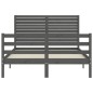 vidaXL Massivholzbett mit Kopfteil Grau 140x200 cm vidaXL Massivholzbett mit Kopfteil Grau 140x200 cm