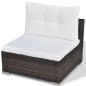 vidaXL 5-tlg. Garten-Lounge-Set mit Auflagen Poly Rattan Braun vidaXL 5-tlg. Garten-Lounge-Set mit Auflagen Poly Rattan Braun