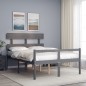 vidaXL Seniorenbett mit Kopfteil 120x200 cm Grau Massivholz vidaXL Seniorenbett mit Kopfteil 120x200 cm Grau Massivholz
