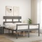 vidaXL Seniorenbett mit Kopfteil 120x200 cm Grau Massivholz vidaXL Seniorenbett mit Kopfteil 120x200 cm Grau Massivholz