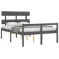 vidaXL Seniorenbett mit Kopfteil 120x200 cm Grau Massivholz vidaXL Seniorenbett mit Kopfteil 120x200 cm Grau Massivholz