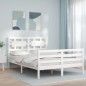 vidaXL Massivholzbett mit Kopfteil Weiß 120x200 cm vidaXL Massivholzbett mit Kopfteil Weiß 120x200 cm