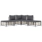 vidaXL 5-tlg. Garten-Lounge-Set mit Kissen Anthrazit Poly Rattan vidaXL 5-tlg. Garten-Lounge-Set mit Kissen Anthrazit Poly Rattan