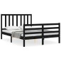 vidaXL Massivholzbett mit Kopfteil Schwarz 140x190 cm vidaXL Massivholzbett mit Kopfteil Schwarz 140x190 cm