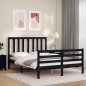 vidaXL Massivholzbett mit Kopfteil Schwarz 140x190 cm vidaXL Massivholzbett mit Kopfteil Schwarz 140x190 cm