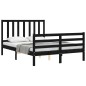 vidaXL Massivholzbett mit Kopfteil Schwarz 140x190 cm vidaXL Massivholzbett mit Kopfteil Schwarz 140x190 cm
