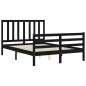 vidaXL Massivholzbett mit Kopfteil Schwarz 140x190 cm vidaXL Massivholzbett mit Kopfteil Schwarz 140x190 cm