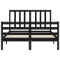 vidaXL Massivholzbett mit Kopfteil Schwarz 140x190 cm vidaXL Massivholzbett mit Kopfteil Schwarz 140x190 cm