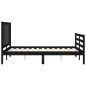 vidaXL Massivholzbett mit Kopfteil Schwarz 140x190 cm vidaXL Massivholzbett mit Kopfteil Schwarz 140x190 cm