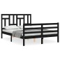 vidaXL Massivholzbett mit Kopfteil Schwarz 120x200 cm vidaXL Massivholzbett mit Kopfteil Schwarz 120x200 cm