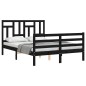 vidaXL Massivholzbett mit Kopfteil Schwarz 120x200 cm vidaXL Massivholzbett mit Kopfteil Schwarz 120x200 cm