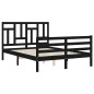 vidaXL Massivholzbett mit Kopfteil Schwarz 120x200 cm vidaXL Massivholzbett mit Kopfteil Schwarz 120x200 cm