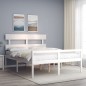 vidaXL Seniorenbett mit Kopfteil 160x200 cm Weiß Massivholz vidaXL Seniorenbett mit Kopfteil 160x200 cm Weiß Massivholz