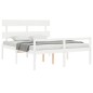 vidaXL Seniorenbett mit Kopfteil 160x200 cm Weiß Massivholz vidaXL Seniorenbett mit Kopfteil 160x200 cm Weiß Massivholz