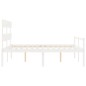 vidaXL Seniorenbett mit Kopfteil 160x200 cm Weiß Massivholz vidaXL Seniorenbett mit Kopfteil 160x200 cm Weiß Massivholz