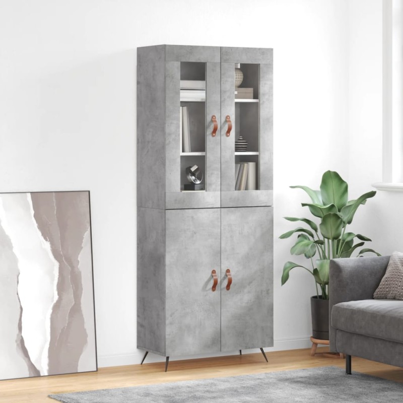 vidaXL Highboard Betongrau 69,5x34x180 cm Holzwerkstoff vidaXL Highboard Betongrau 69,5x34x180 cm Holzwerkstoff