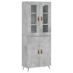 vidaXL Highboard Betongrau 69,5x34x180 cm Holzwerkstoff
