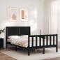 vidaXL Massivholzbett mit Kopfteil Schwarz 120x200 cm vidaXL Massivholzbett mit Kopfteil Schwarz 120x200 cm