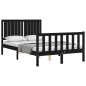 vidaXL Massivholzbett mit Kopfteil Schwarz 120x200 cm vidaXL Massivholzbett mit Kopfteil Schwarz 120x200 cm