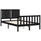 vidaXL Massivholzbett mit Kopfteil Schwarz 120x200 cm vidaXL Massivholzbett mit Kopfteil Schwarz 120x200 cm