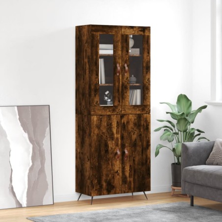 vidaXL Highboard Räuchereiche 69,5x34x180 cm Holzwerkstoff
