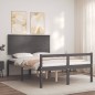vidaXL Massivholzbett mit Kopfteil Grau 140x190 cm vidaXL Massivholzbett mit Kopfteil Grau 140x190 cm