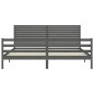 vidaXL Massivholzbett mit Kopfteil Grau 200x200 cm