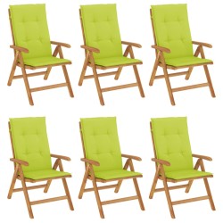 vidaXL Gartenstühle mit Kissen 6 Stk. Massivholz Teak
